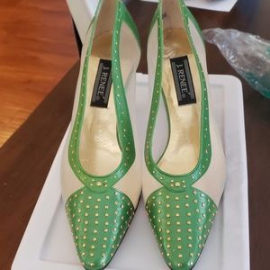 Green/Gold studded heel